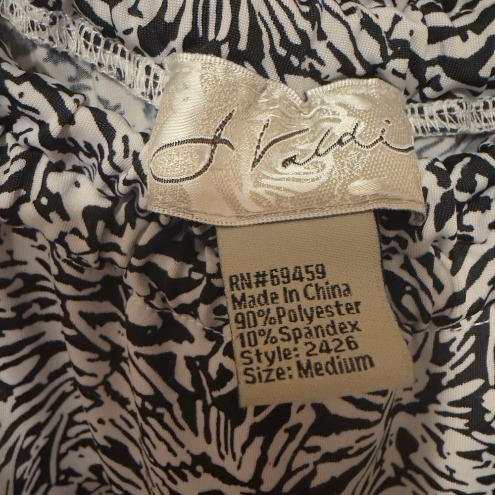 J. Valdi MEDIUM Swim Cover Up Dress Pockets Braided Straps Black White abstract - Picture 4 of 8